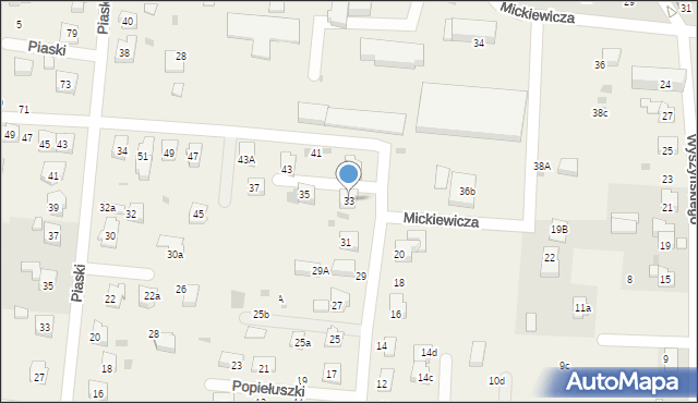Jawiszowice, Popiełuszki Jerzego, bł. ks., 33, mapa Jawiszowice