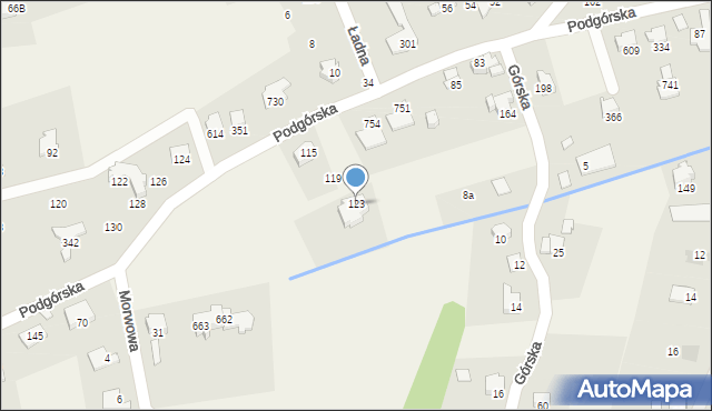 Jaworze, Podgórska, 123, mapa Jaworze