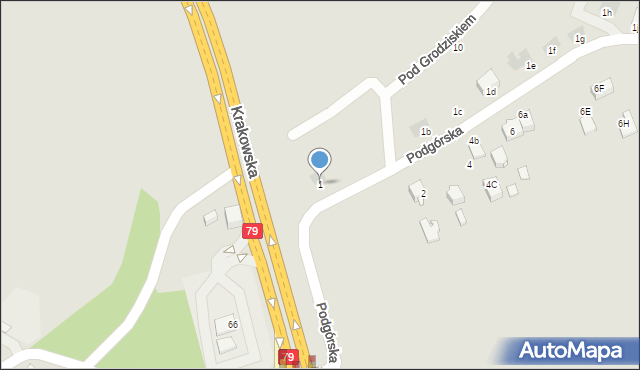 Jaworzno, Podgórska, 1, mapa Jaworzno