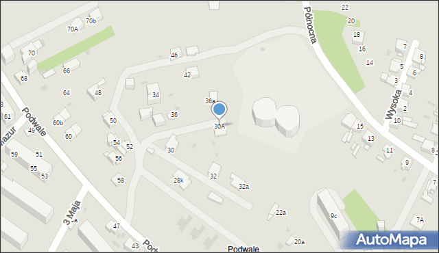 Jaworzno, Podwale, 30A, mapa Jaworzno