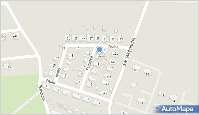 Jaworzno, Potiebni, 10, mapa Jaworzno