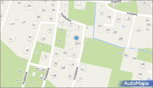 Jazgarzewszczyzna, Podleśna, 10, mapa Jazgarzewszczyzna