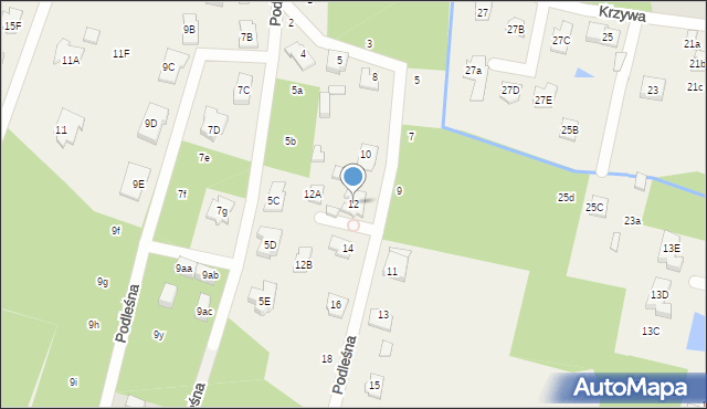 Jazgarzewszczyzna, Podleśna, 12, mapa Jazgarzewszczyzna