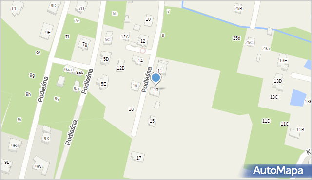 Jazgarzewszczyzna, Podleśna, 13, mapa Jazgarzewszczyzna