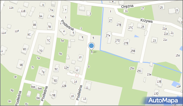 Jazgarzewszczyzna, Podleśna, 7, mapa Jazgarzewszczyzna