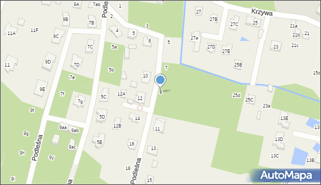 Jazgarzewszczyzna, Podleśna, 9, mapa Jazgarzewszczyzna