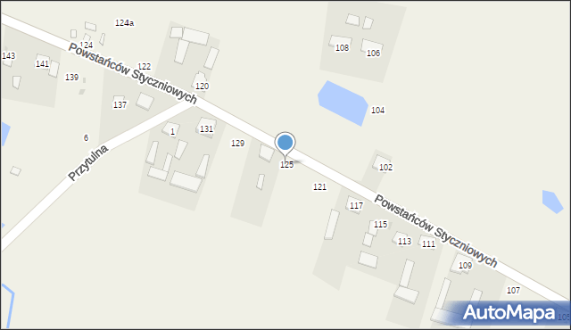 Jaźwie, Powstańców Styczniowych, 125, mapa Jaźwie