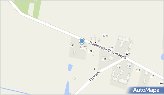 Jaźwie, Powstańców Styczniowych, 141, mapa Jaźwie