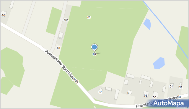 Jaźwie, Powstańców Styczniowych, 64, mapa Jaźwie