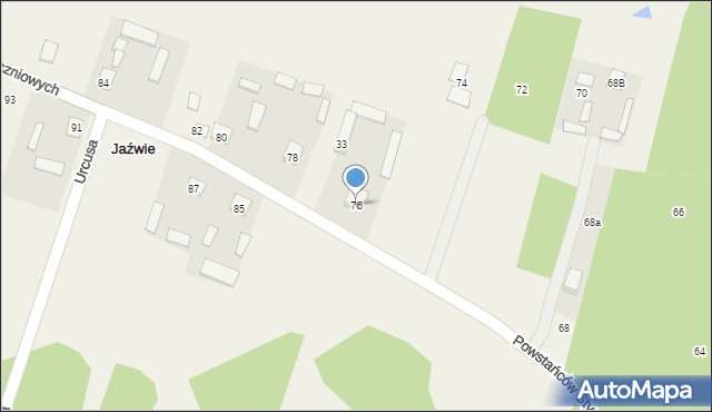 Jaźwie, Powstańców Styczniowych, 76, mapa Jaźwie