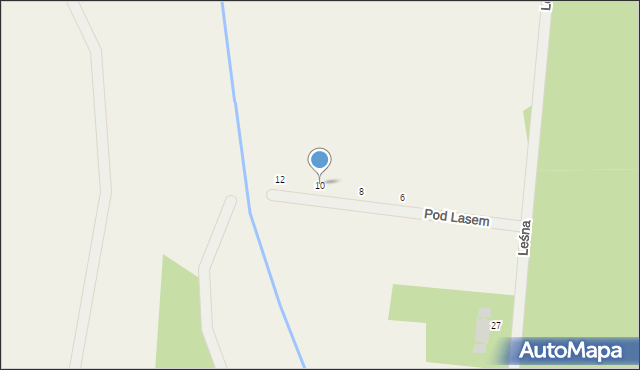 Jaźwiny, Pod Lasem, 10, mapa Jaźwiny