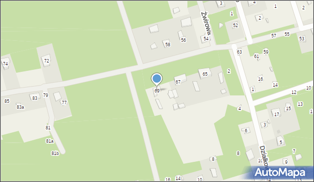 Jedlicze B, Podleśna, 69, mapa Jedlicze B