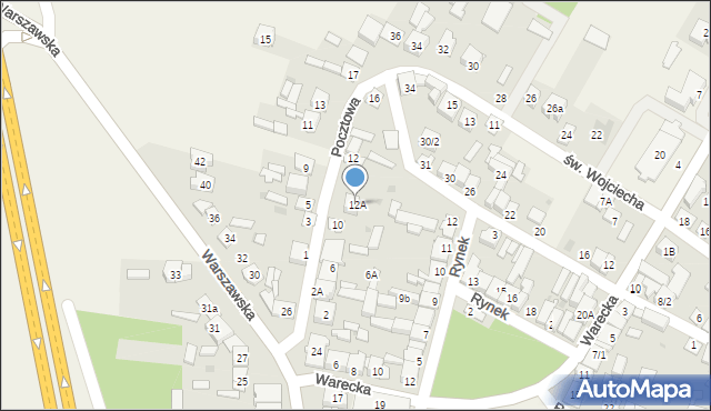 Jedlińsk, Pocztowa, 12A, mapa Jedlińsk