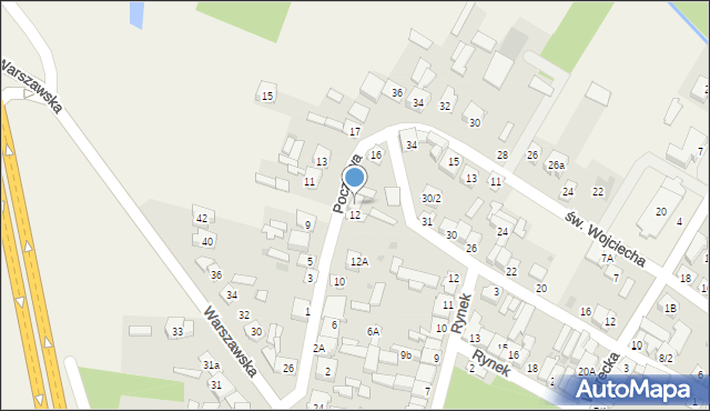 Jedlińsk, Pocztowa, 14, mapa Jedlińsk