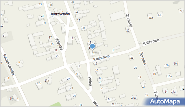 Jędrzychów, Polna, 14, mapa Jędrzychów