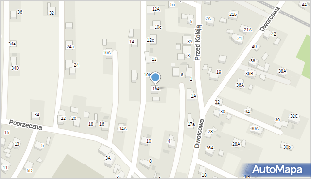 Jejkowice, Poprzeczna, 10A, mapa Jejkowice