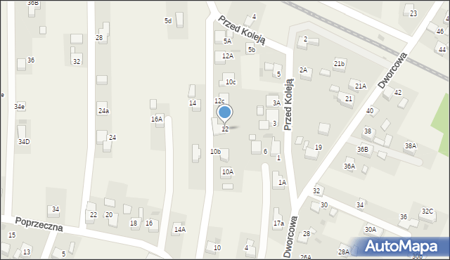 Jejkowice, Poprzeczna, 12, mapa Jejkowice