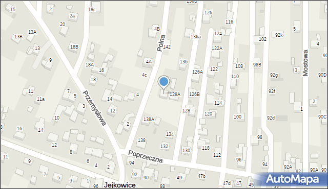 Jejkowice, Poprzeczna, 140, mapa Jejkowice