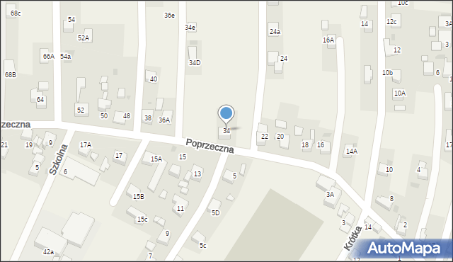 Jejkowice, Poprzeczna, 34, mapa Jejkowice