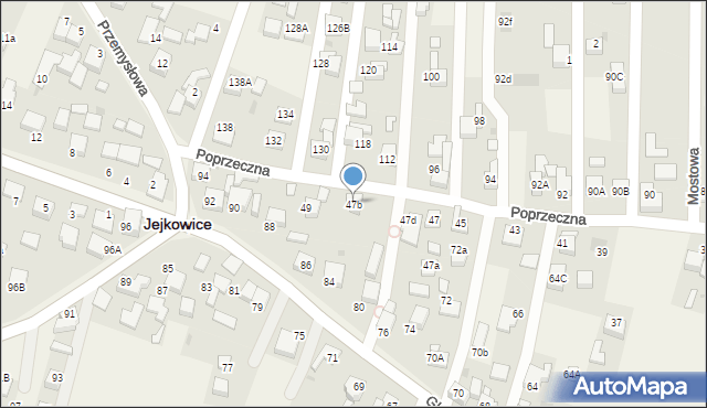 Jejkowice, Poprzeczna, 47b, mapa Jejkowice