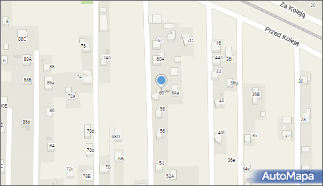 Jejkowice, Poprzeczna, 60, mapa Jejkowice