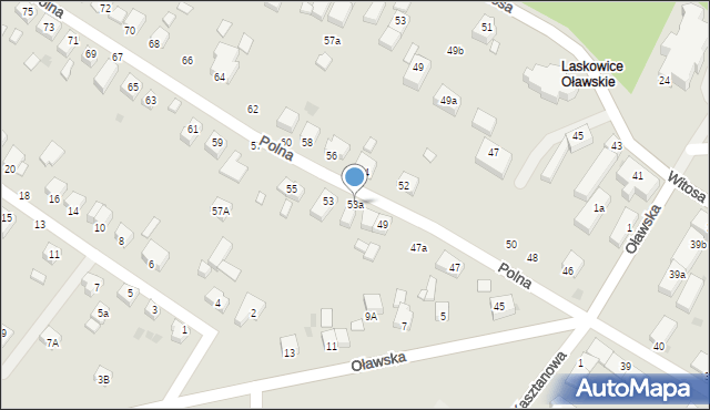 Jelcz-Laskowice, Polna, 53a, mapa Jelcz-Laskowice