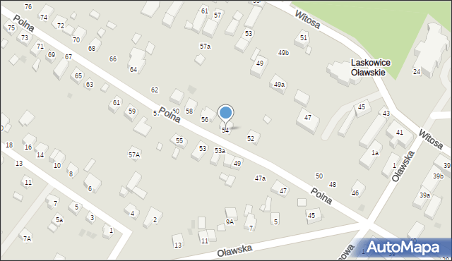 Jelcz-Laskowice, Polna, 54, mapa Jelcz-Laskowice