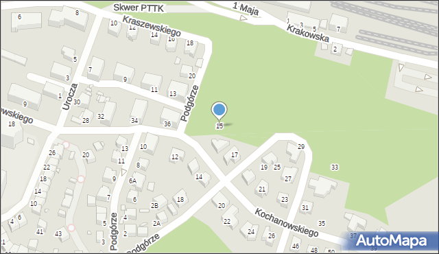 Jelenia Góra, Podgórze, 15, mapa Jelenia Góra
