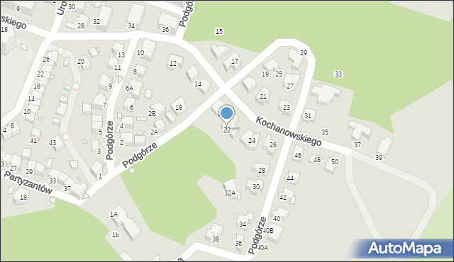 Jelenia Góra, Podgórze, 22, mapa Jelenia Góra