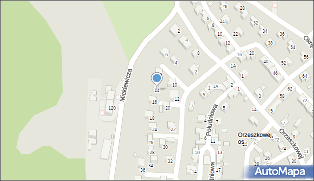 Jelenia Góra, Podleśna, 14, mapa Jelenia Góra