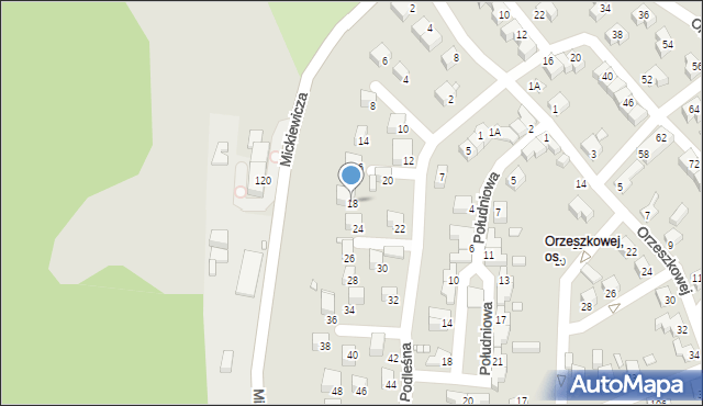 Jelenia Góra, Podleśna, 18, mapa Jelenia Góra