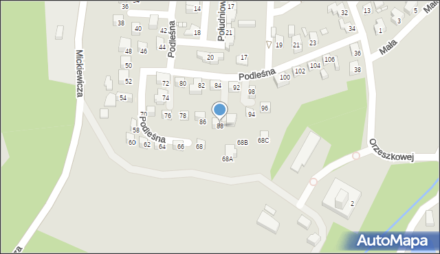 Jelenia Góra, Podleśna, 88, mapa Jelenia Góra