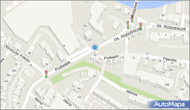 Jelenia Góra, Podwale, 11, mapa Jelenia Góra