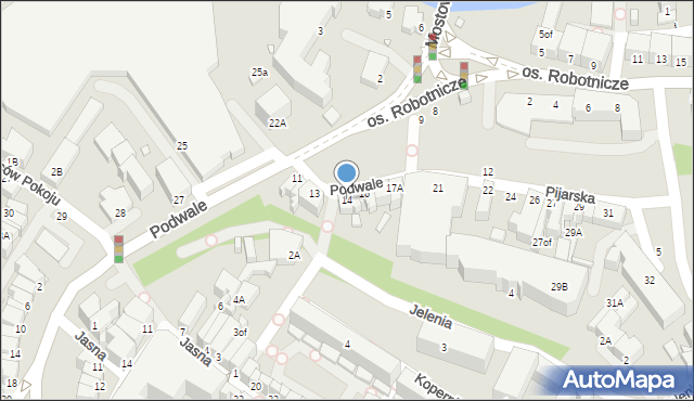 Jelenia Góra, Podwale, 14, mapa Jelenia Góra