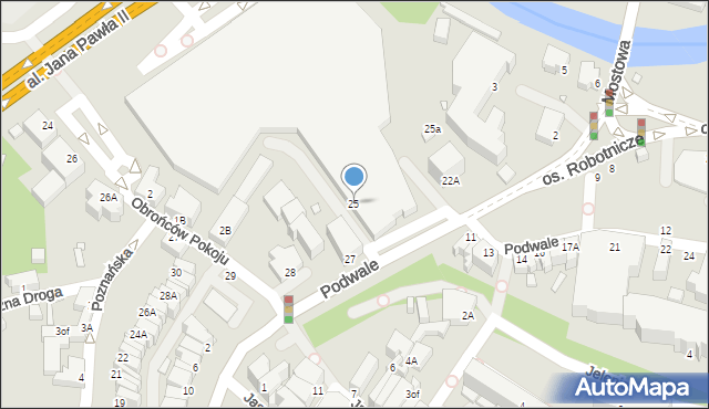 Jelenia Góra, Podwale, 25, mapa Jelenia Góra