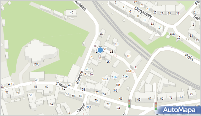 Jelenia Góra, Pola Wincentego, 1I, mapa Jelenia Góra