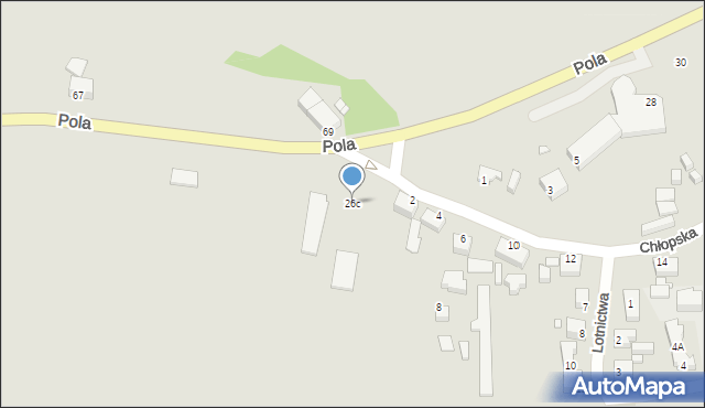 Jelenia Góra, Pola Wincentego, 26c, mapa Jelenia Góra