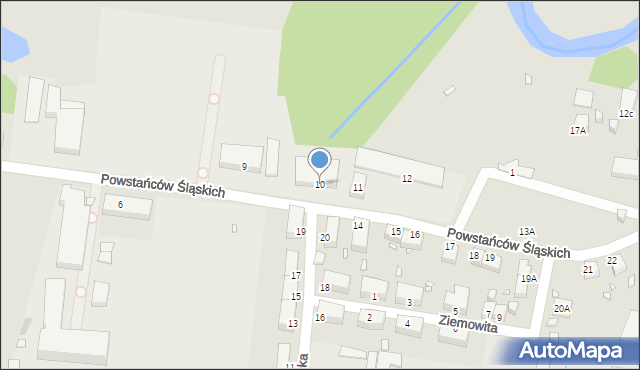 Jelenia Góra, Powstańców Śląskich, 10, mapa Jelenia Góra