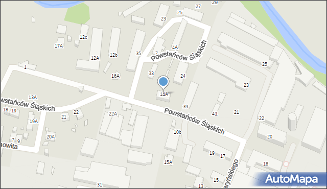 Jelenia Góra, Powstańców Śląskich, 14A, mapa Jelenia Góra