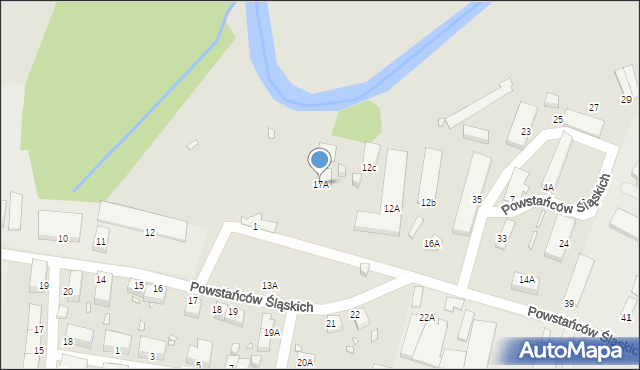 Jelenia Góra, Powstańców Śląskich, 17A, mapa Jelenia Góra