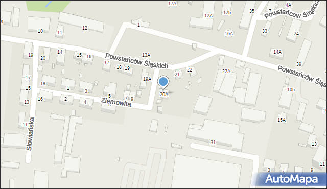 Jelenia Góra, Powstańców Śląskich, 20A, mapa Jelenia Góra