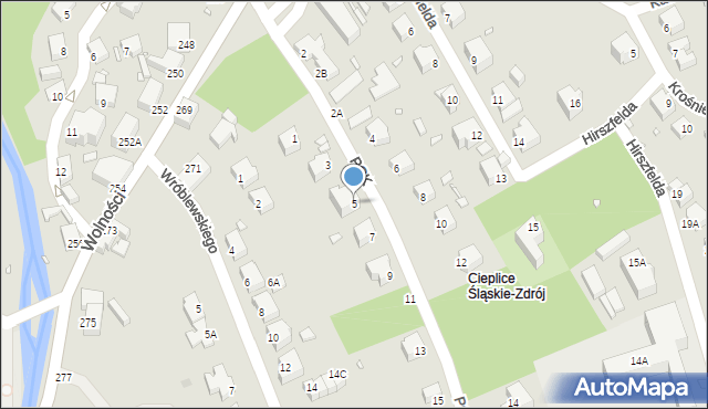 Jelenia Góra, Polskiego Czerwonego Krzyża, 5, mapa Jelenia Góra