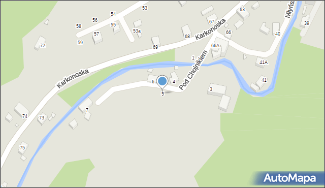 Jelenia Góra, Pod Chojnikiem, 5, mapa Jelenia Góra