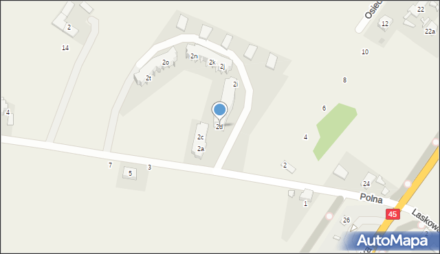 Jełowa, Polna, 2d, mapa Jełowa