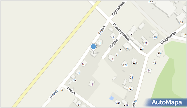 Jerzmanowa, Polna, 1b, mapa Jerzmanowa