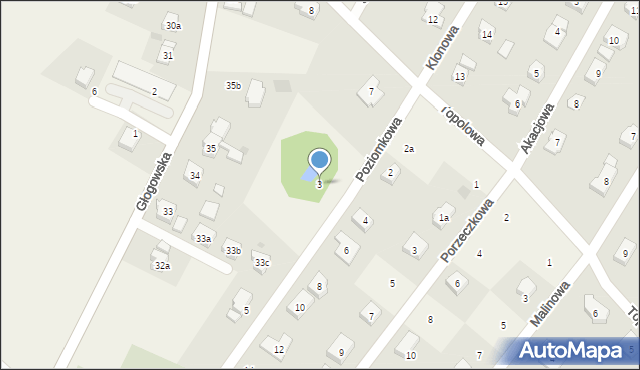 Jerzmanowa, Poziomkowa, 3, mapa Jerzmanowa