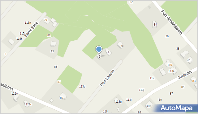 Jerzmanowice, Pod Lasem, 5, mapa Jerzmanowice