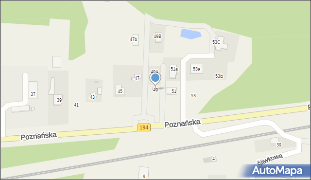 Jerzykowo, Poznańska, 49, mapa Jerzykowo