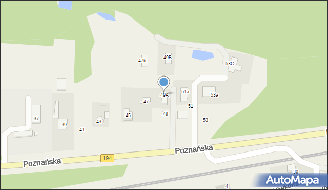 Jerzykowo, Poznańska, 49A, mapa Jerzykowo