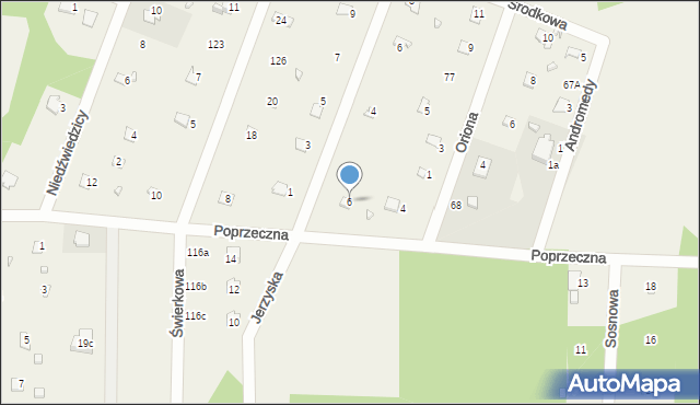 Jerzyska, Poprzeczna, 6, mapa Jerzyska